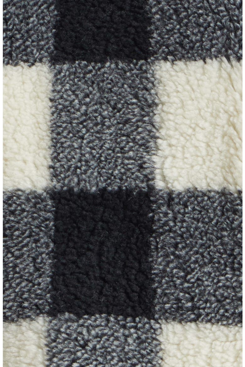 Buffalo Check Fleece Zip Jacket, Alternate, color, BLACK/ WHITE