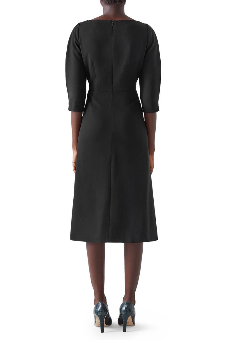 Lemoni A-line Midi Dress, Alternate, color, BLACK