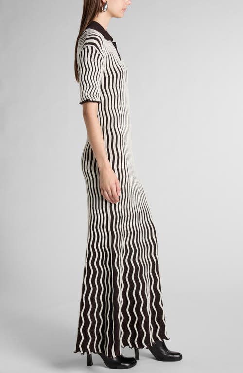Shop Bottega Veneta Wavy Rib Sweater Dress In Fondant/string