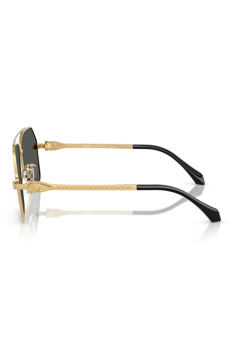 63mm Pilot Sunglasses, Alternate, color, GOLD