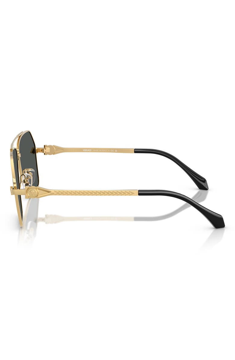 Versace 63mm Pilot Sunglasses, Alternate, color, Gold