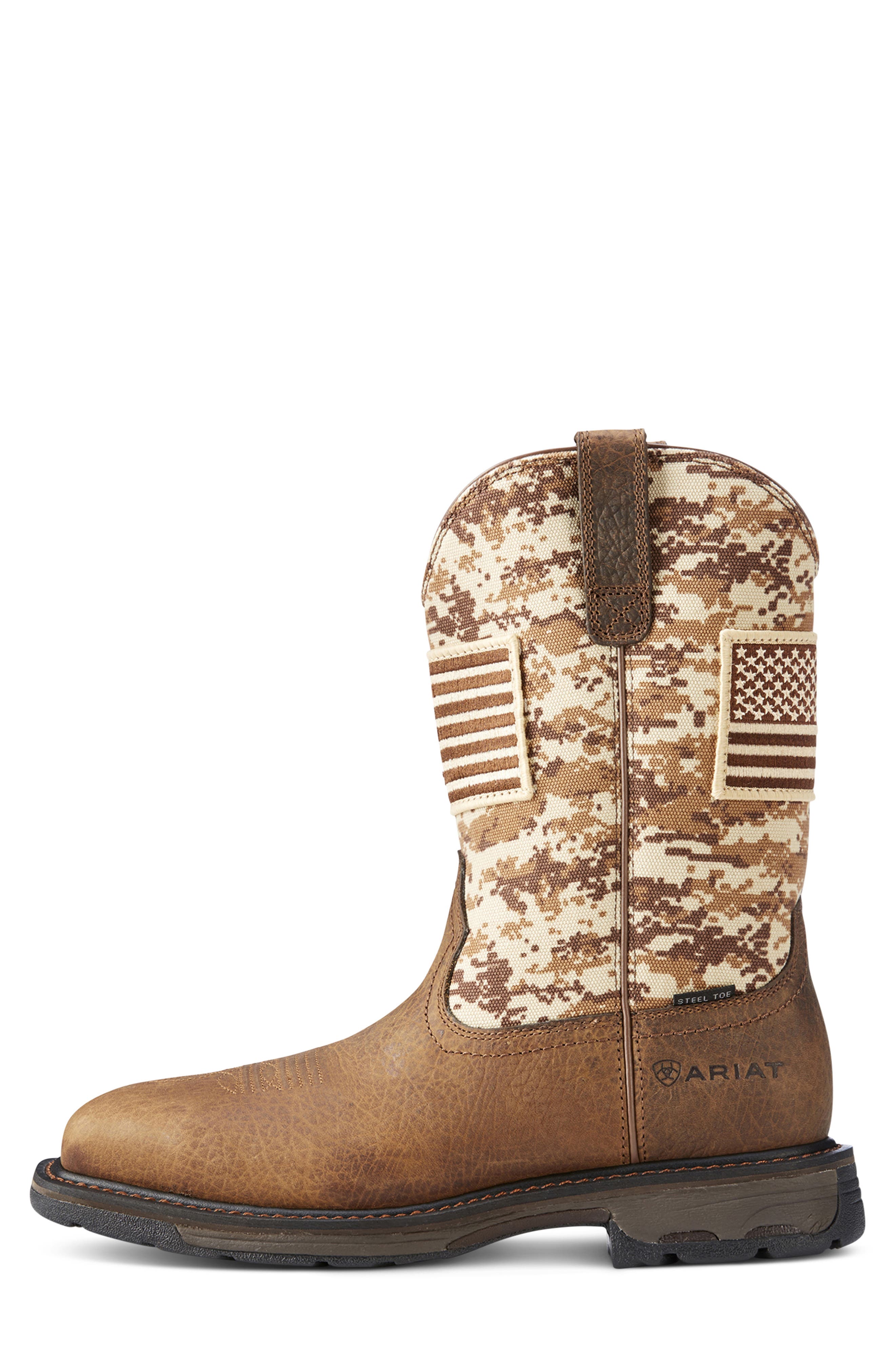 WorkHog Patriot Steel Toe Boot, Alternate, color, EARTH BROWN