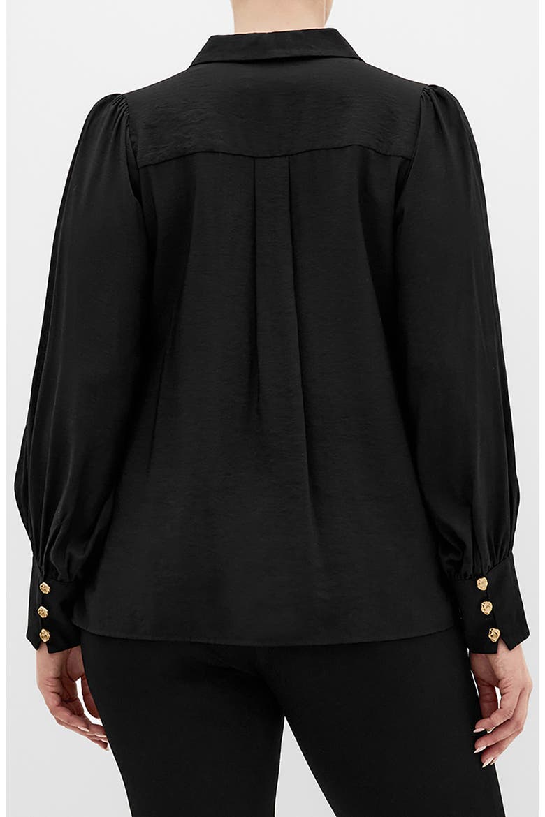 Alana Button Detail Shirt, Alternate, color, BLACK