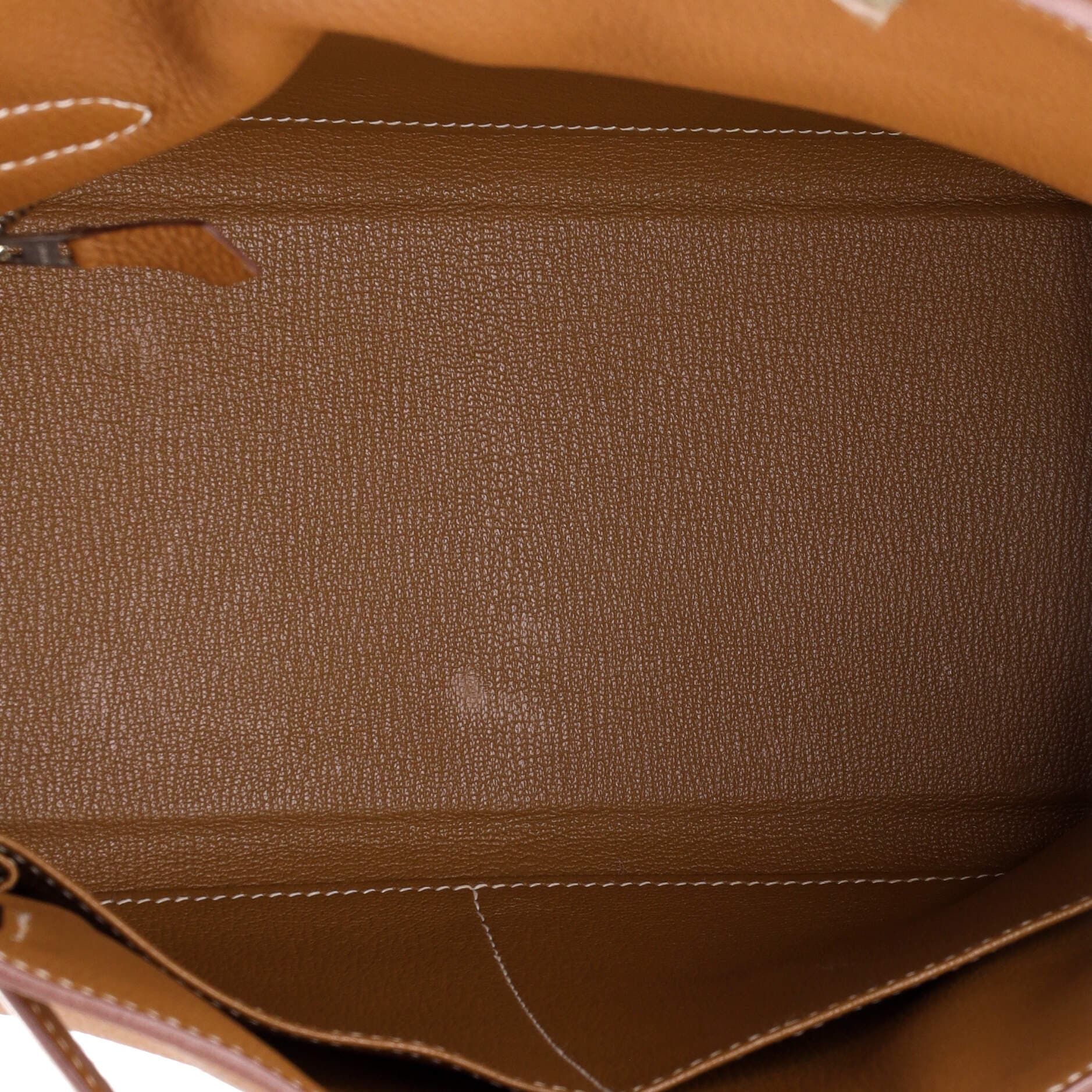 Pre-Owned Hermes Kelly Handbag Brown Togo with Palladium Hardware 28, Alternate, color, 