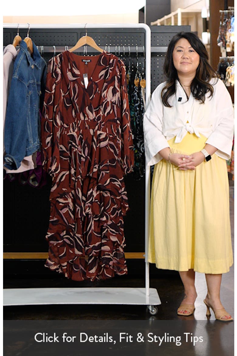 Bei Floral Long Sleeve Tiered High-Low Dress video