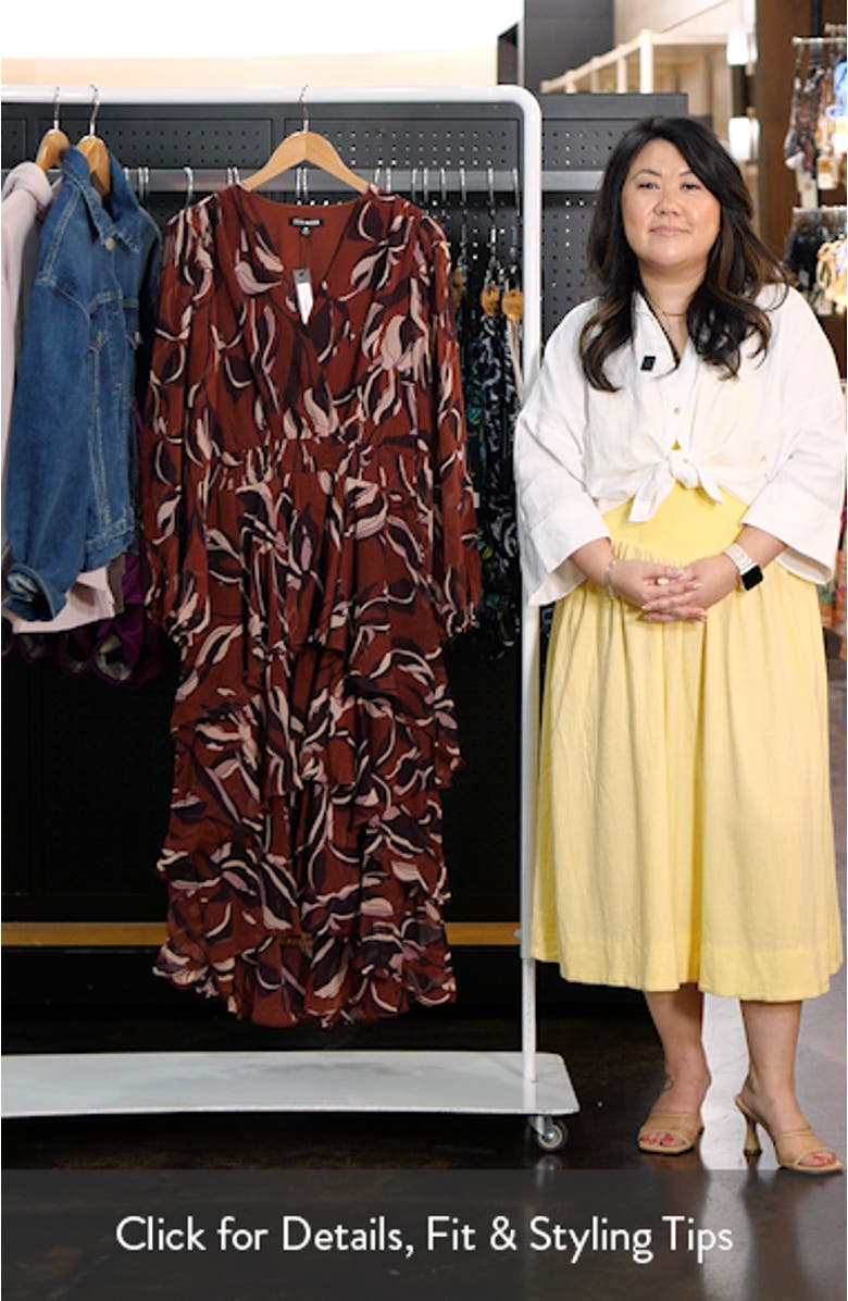 Bei Floral Long Sleeve Tiered High-Low Dress, sales video thumbnail