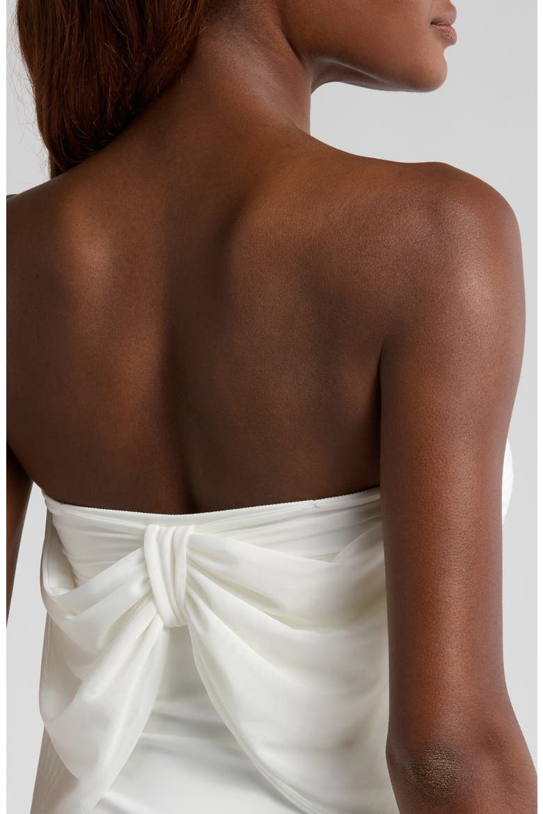 Bow Strapless One-Piece Swimsuit, Alternate, color, WHITE