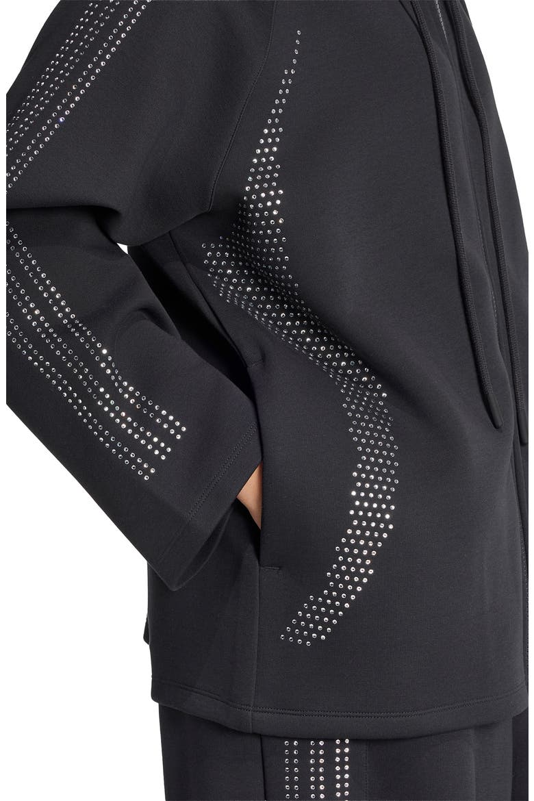 Teamgeist Rhinestone Full Zip Hoodie, Alternate, color, BLACK/