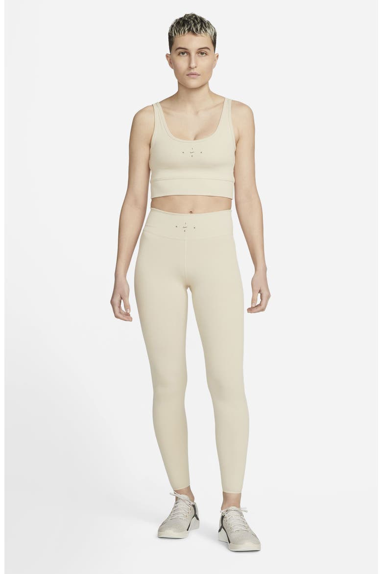 One Luxe Dri-FIT Rib Leggings, Alternate, color, SAND DRIFT