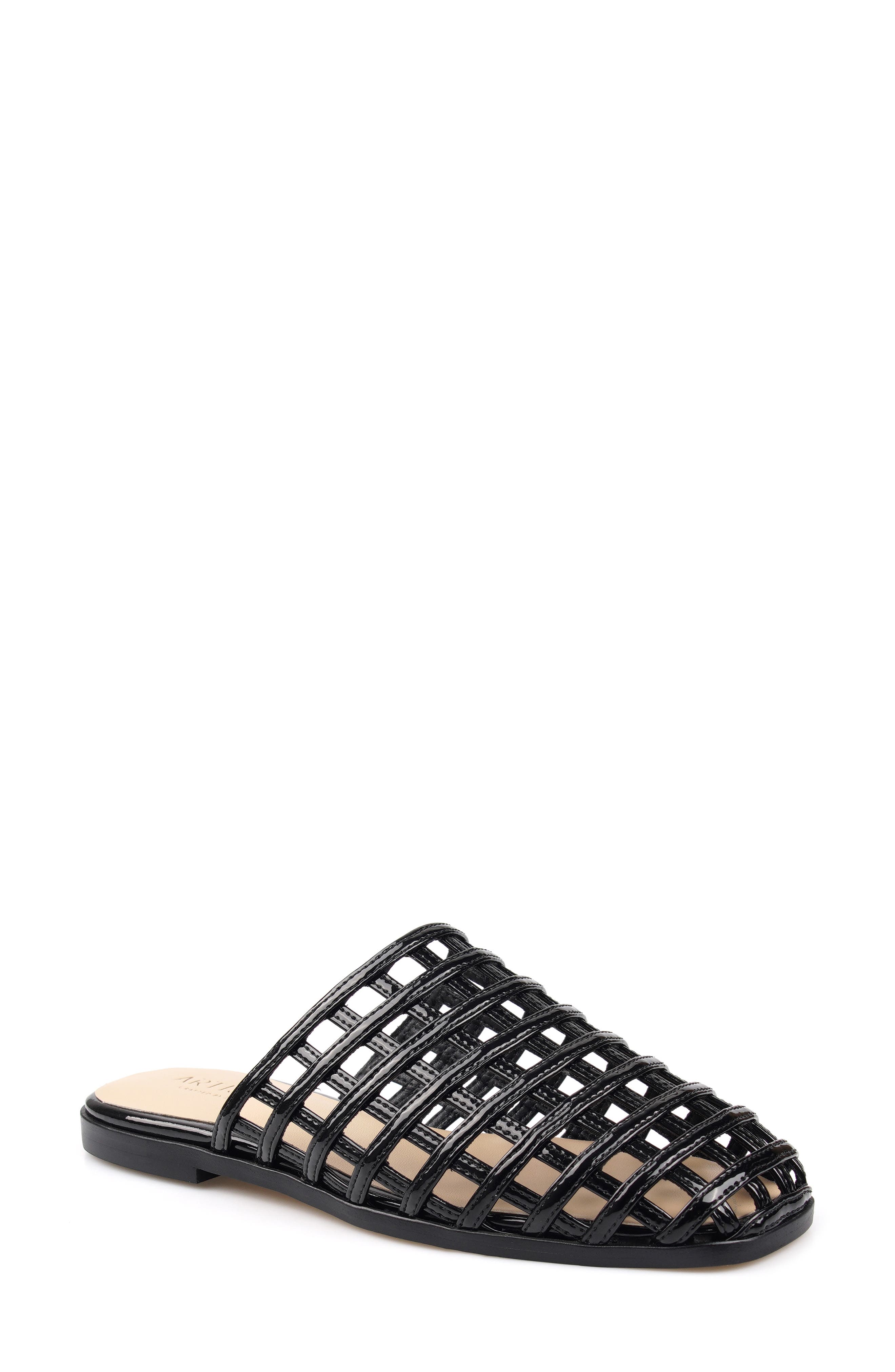 Shiraz Faux Leather Mule, Main, color, BLACK LEATHER