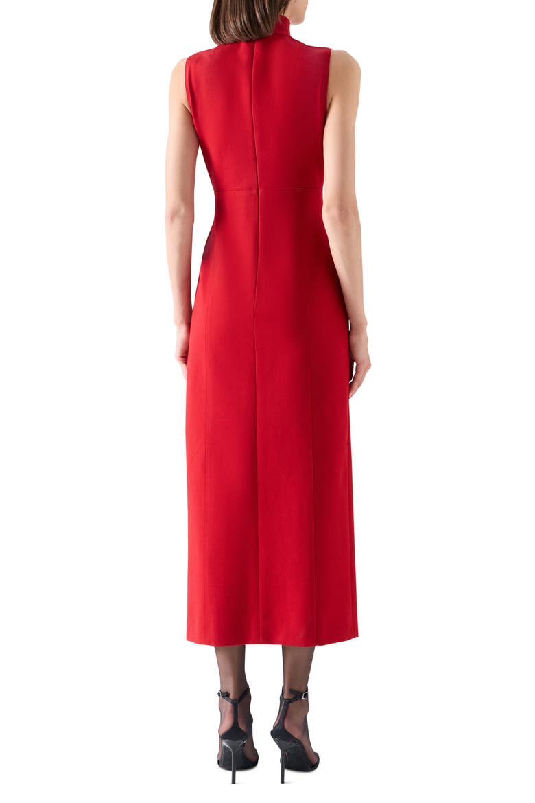 Signature Jersey Mock Neck Midi Dress, Alternate, color, RUSTY RED
