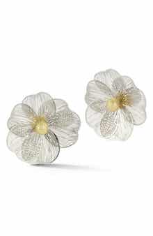 SPHERA MILANO Two-Tone Flower Stud Earrings
