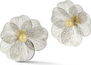 SPHERA MILANO Two-Tone Flower Stud Earrings