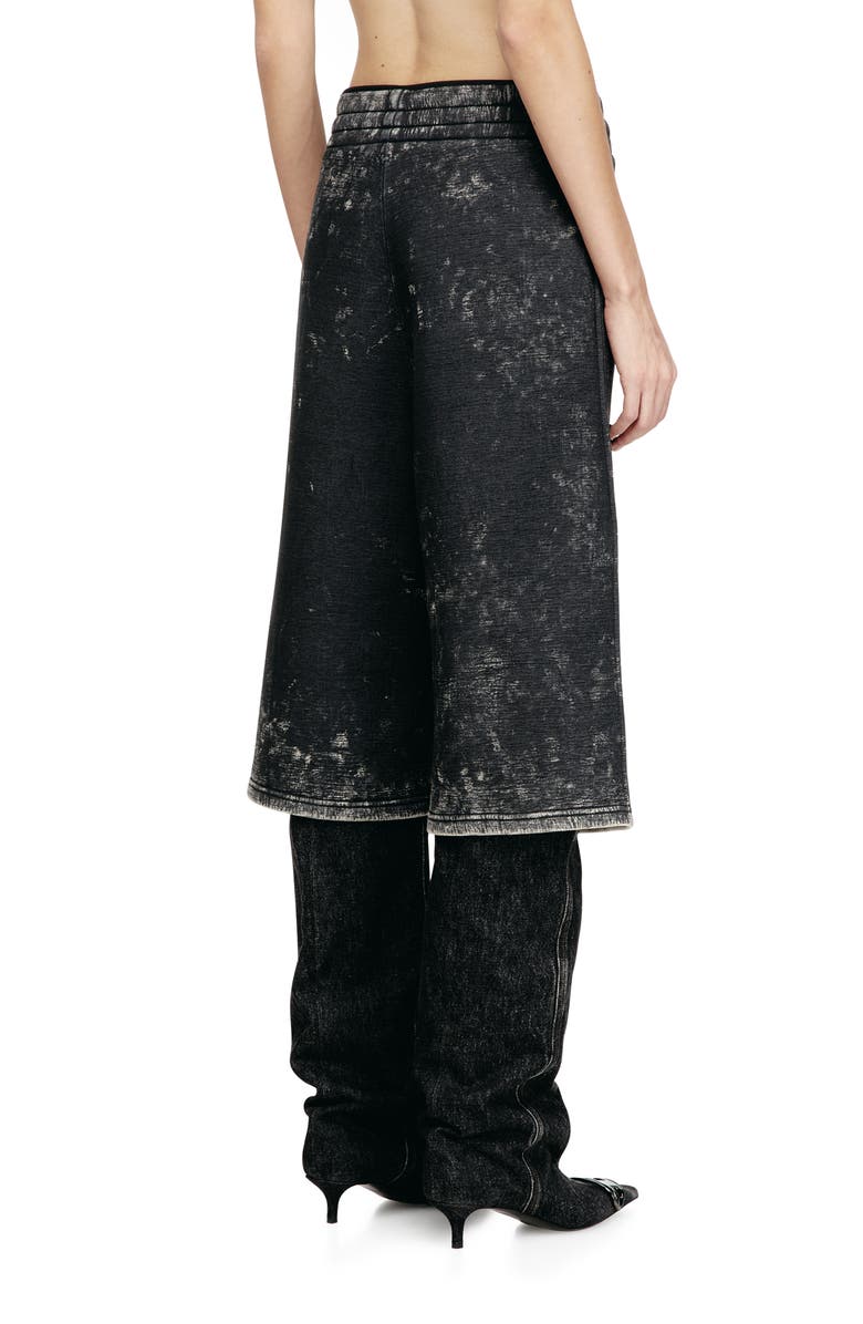 DIESEL<sup>®</sup> Gender Inclusive S-Typ Marble Effect Wide Leg Utility Shorts, Alternate, color, Black/ Denim