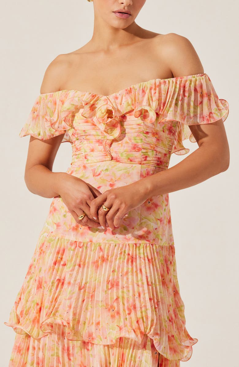 ASTR the Label Wilder Floral Print Off the Shoulder Dress, Alternate, color, 