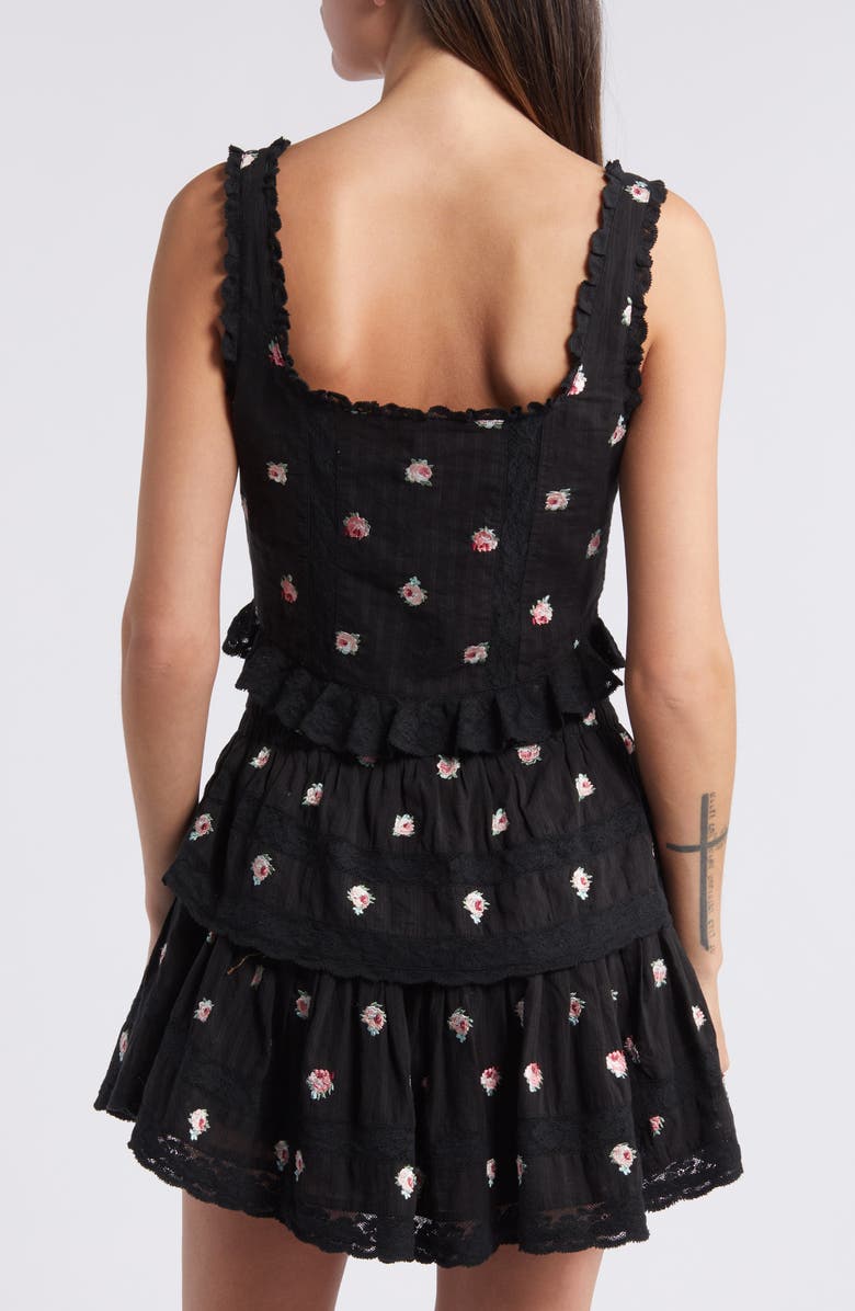 LoveShackFancy Galette Floral Embroidered Peplum Top, Alternate, color,