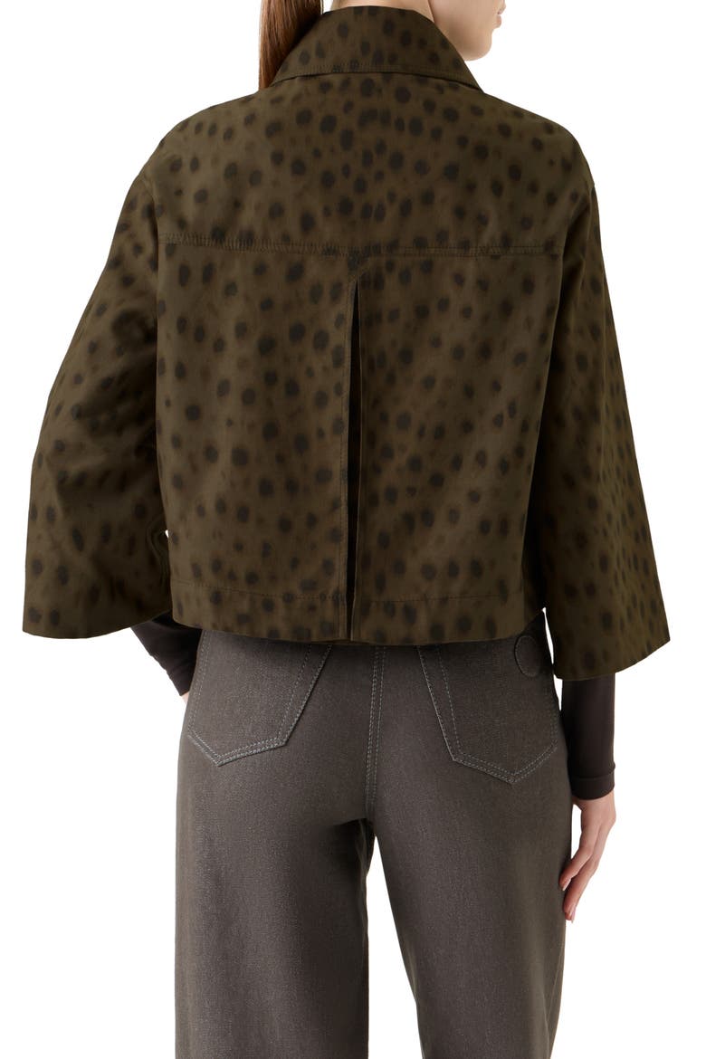 Leopard Print Brushed Gabardine Jacket, Alternate, color, HAZEL-BARK