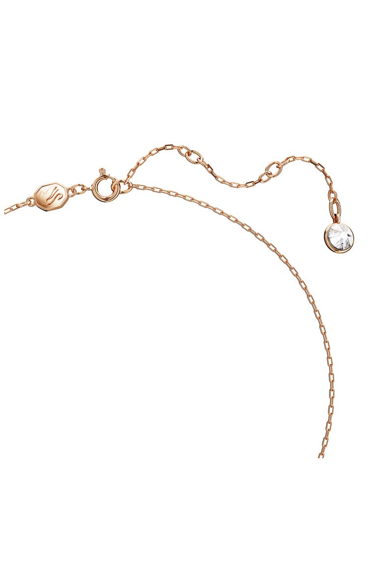 Pavé Crystal Swan Pendant Necklace, Alternate, color, WHITE/ ROSE GOLD