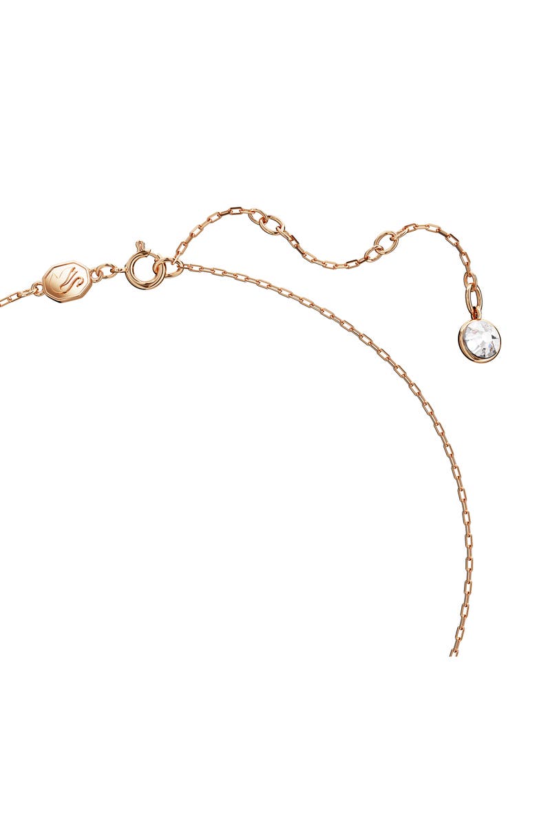 Swarovski Pavé Crystal Swan Pendant Necklace, Alternate, color, White/ Rose Gold
