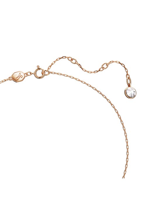 Swarovski Rose Gold-tone Plated Iconic Swan Pendant Necklace In Gold