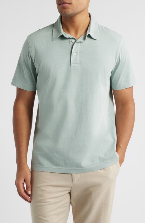 Treasure & Bond Solid Cotton Jersey Polo In Grey Blue