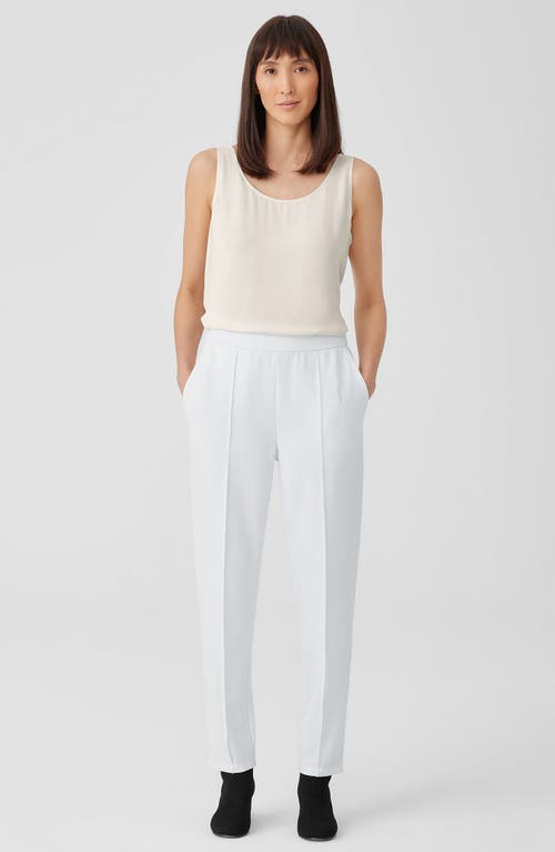 Eileen Fisher Pintuck Pleat Tapered Ankle Pants In Ivory