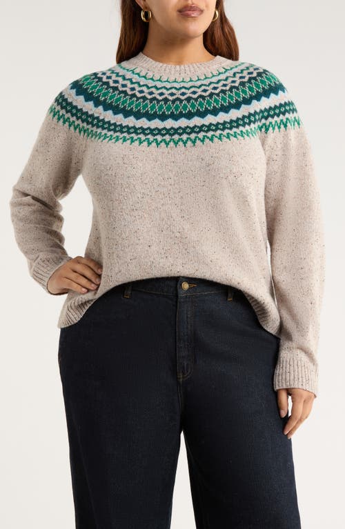 Seasalt Cornwall Gurnard's Head Fair Isle Lambswool Blend Crewneck Sweater In Multi