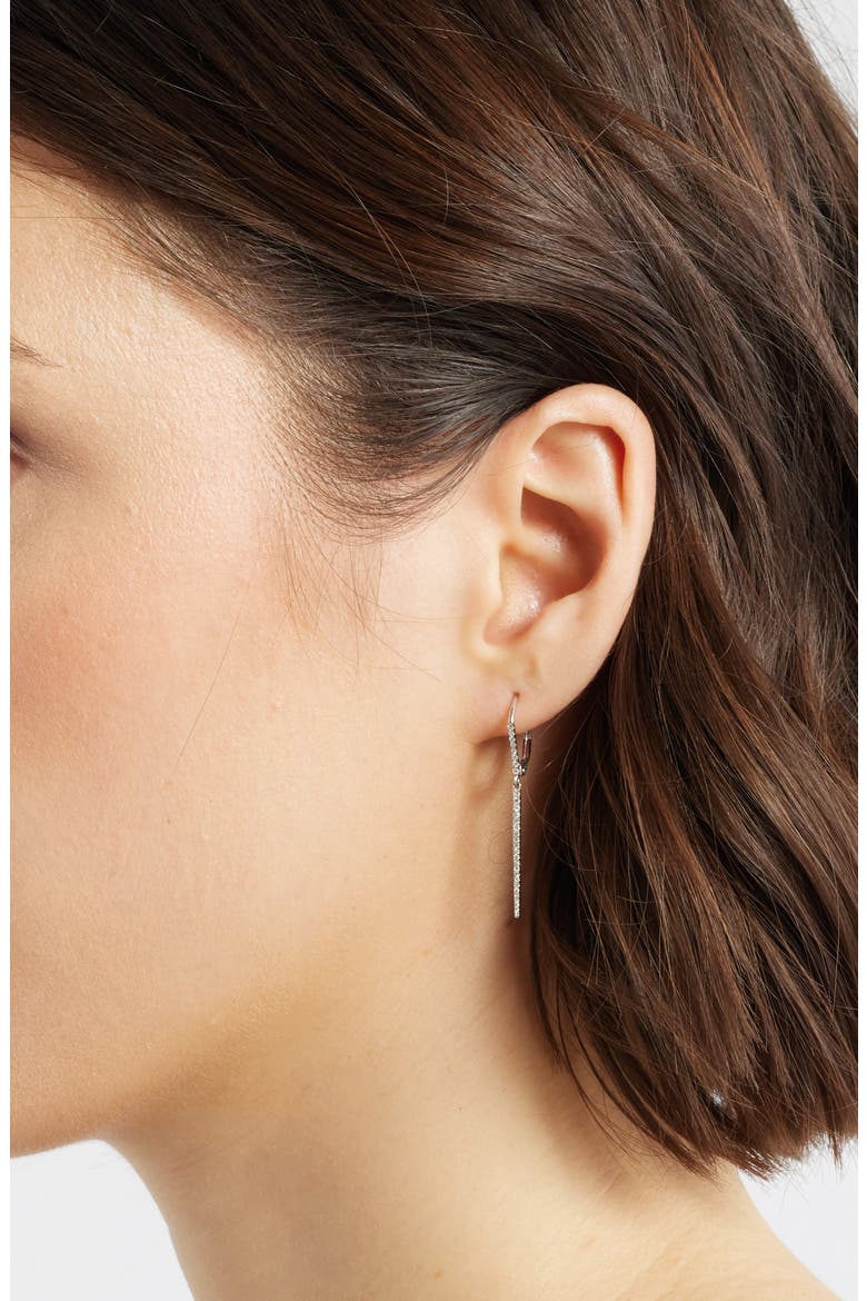 Diamond Spike Earrings, Alternate, color, SILVER