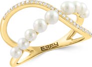 EFFY 14K Yellow Gold Cultured Freshwater Pearl & Diamond Ring