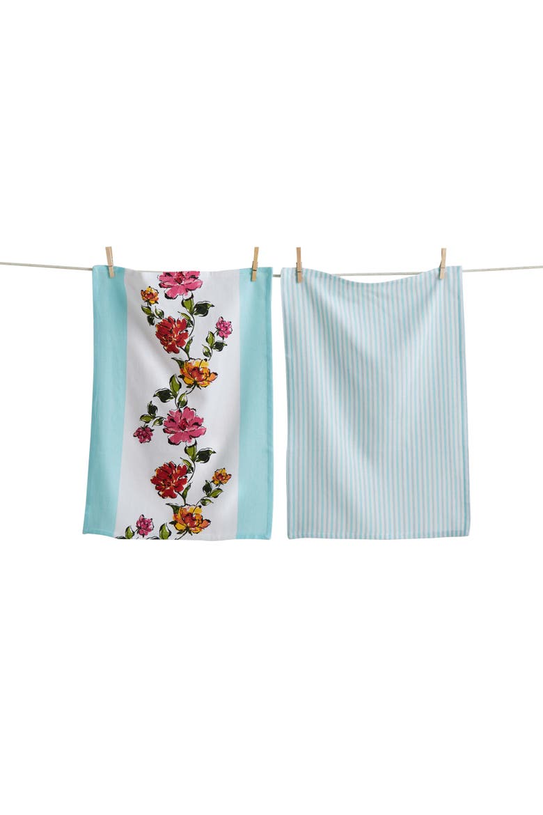 In Bloom Dishtowel Set/2 Multi Cotton Spring, Main, color, Multi