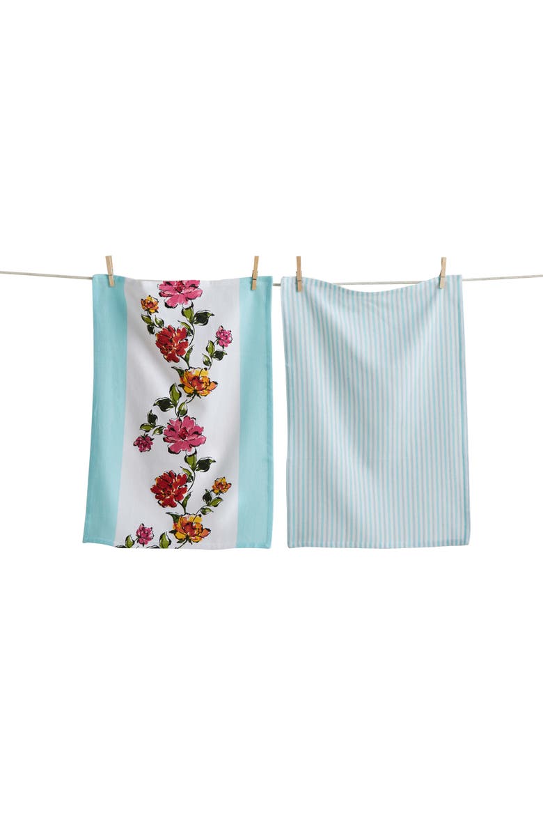 tag In Bloom Dishtowel Set/2 Multi Cotton Spring, Main, color, Multi