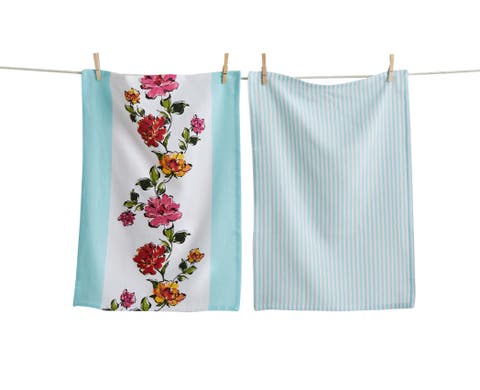 In Bloom Dishtowel Set/2 Multi Cotton Spring