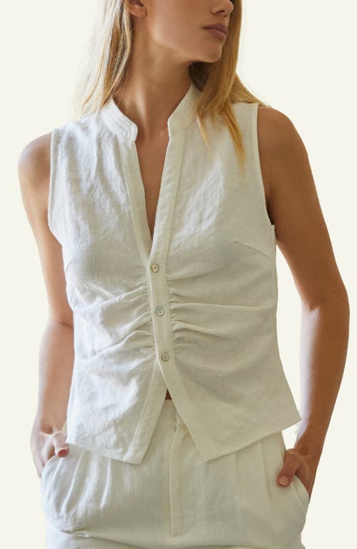 Crescent Sleeveless Mandarin Collar Blouse Top