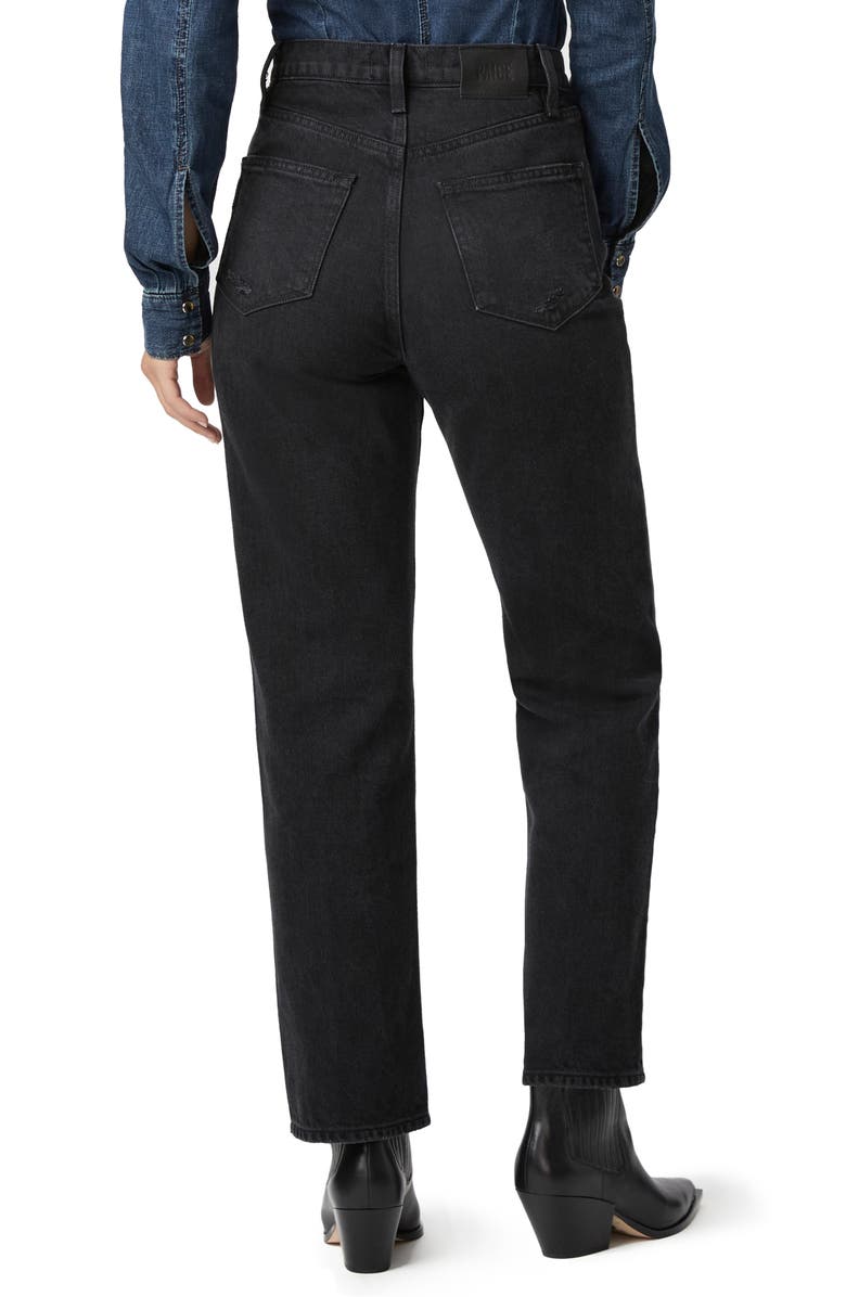 PAIGE Sawyer High Waist Straight Leg Jeans, Alternate, color, Dark Dawn Distressed