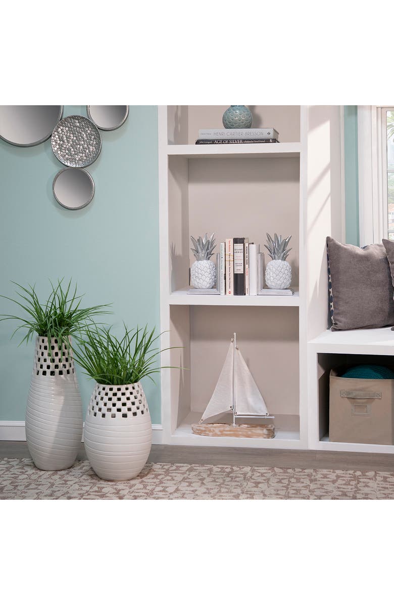 SAGEBROOK HOME Wood 17" Cloth Sailboat, Alternate, color,