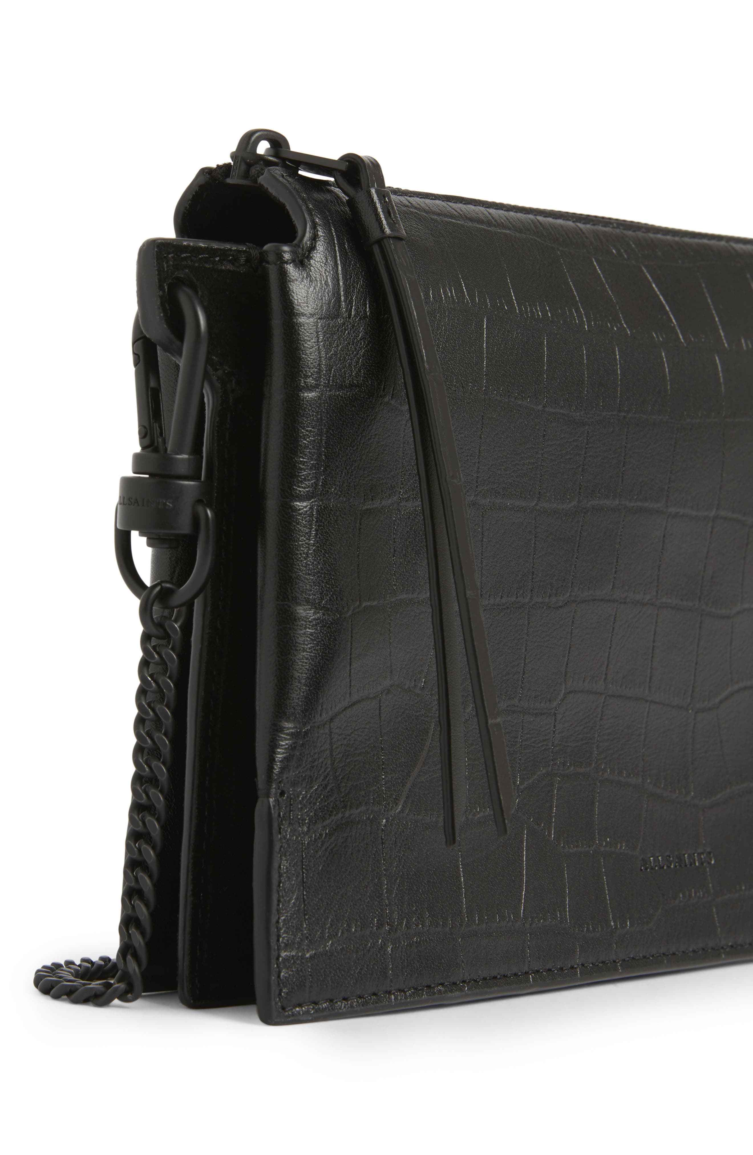 AllSaints Fletcher Leather Crossbody Bag, Alternate, color, 