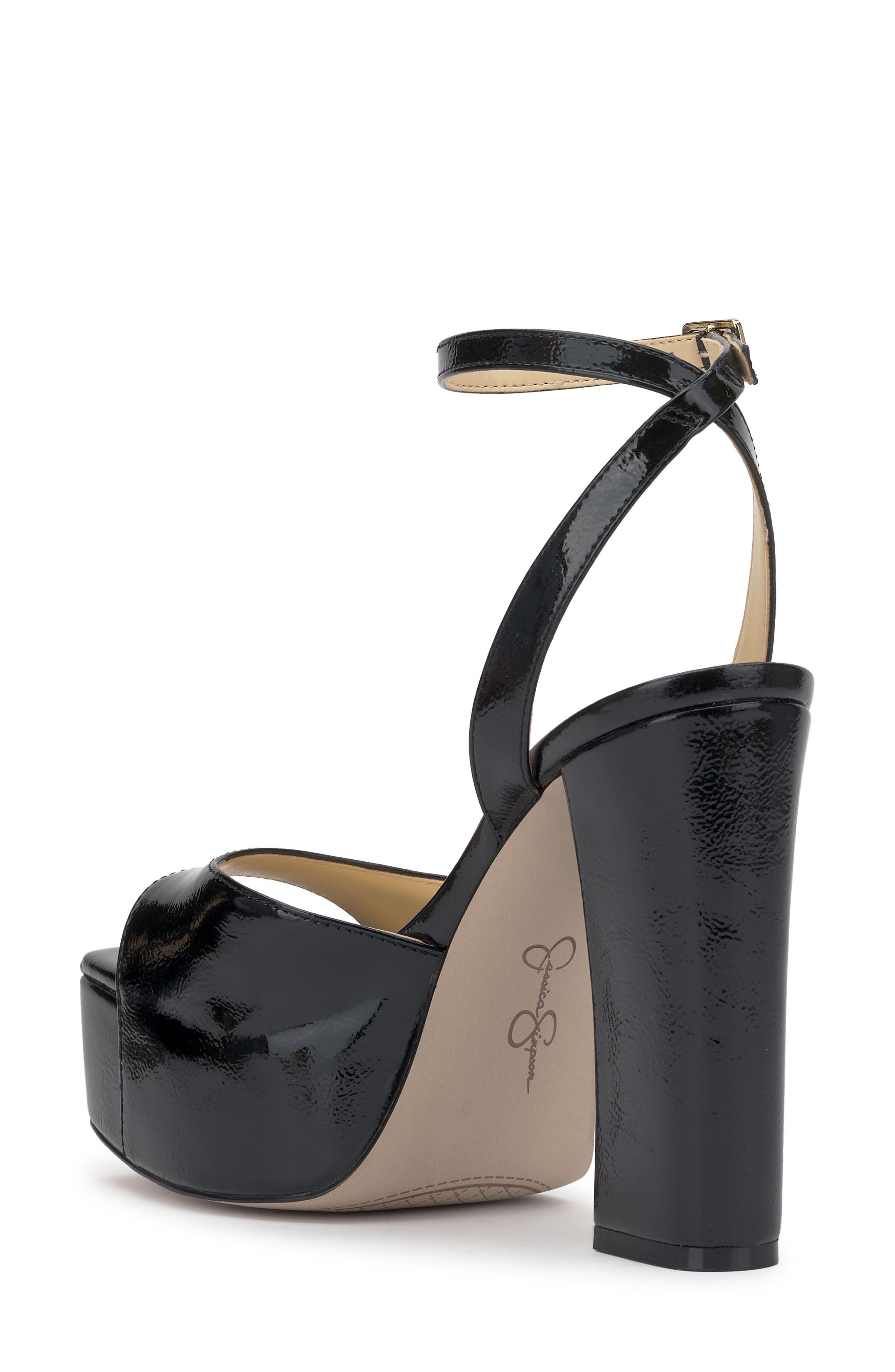 Jessica Simpson Lirio Ankle Strap Platform Sandal, Alternate, color, Black Patent