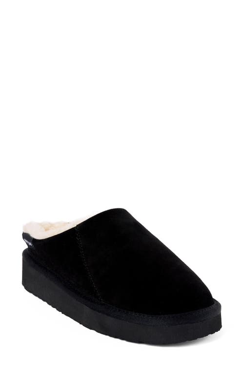 Minnetonka Coze Around Faux Fur Clog Slipper In Black