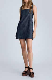 Kenneth Cole Open Back Denim Shift Dress