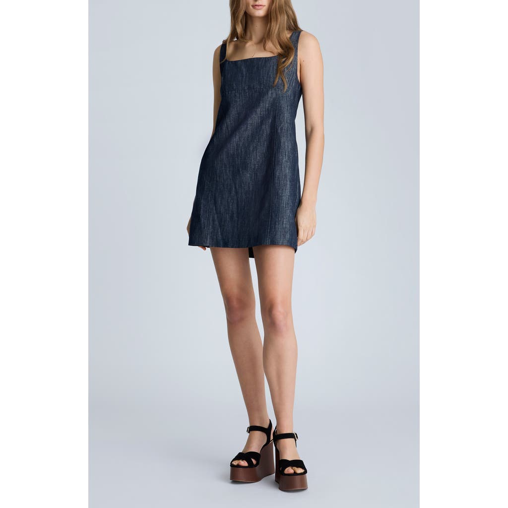 Kenneth Cole Open Back Denim Shift Dress In Dark Navy Multi