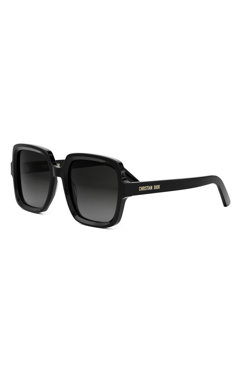 DIOR 'DiorMidnight S4I 54mm Square Sunglasses, Alternate, color, Shiny Black / Gradient Smoke