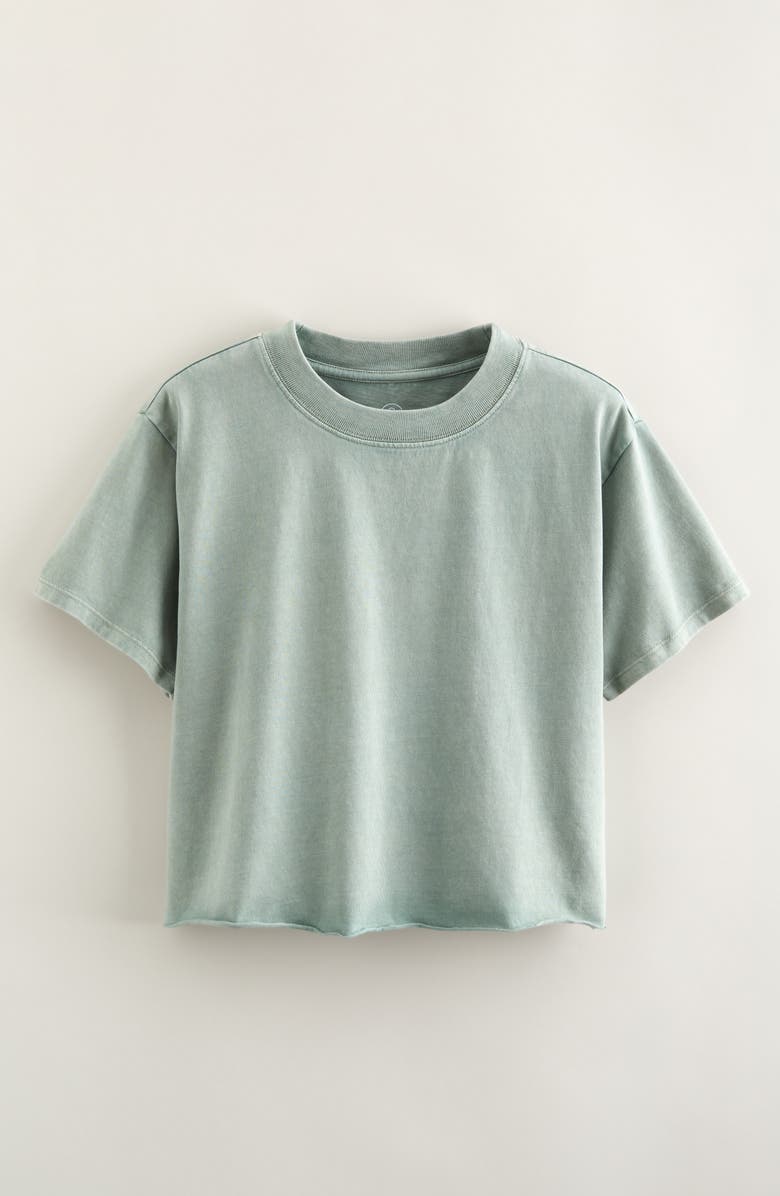 Treasure & Bond Kids' Crop Cotton T-Shirt, Main, color, Green Lilypad