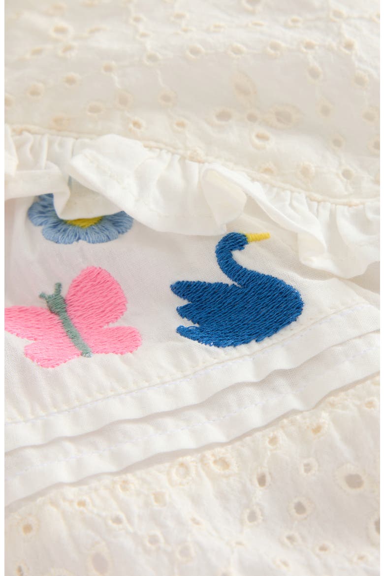 Kids' Embroidered Eyelet Cotton Top, Alternate, color, VANILLA WHITE