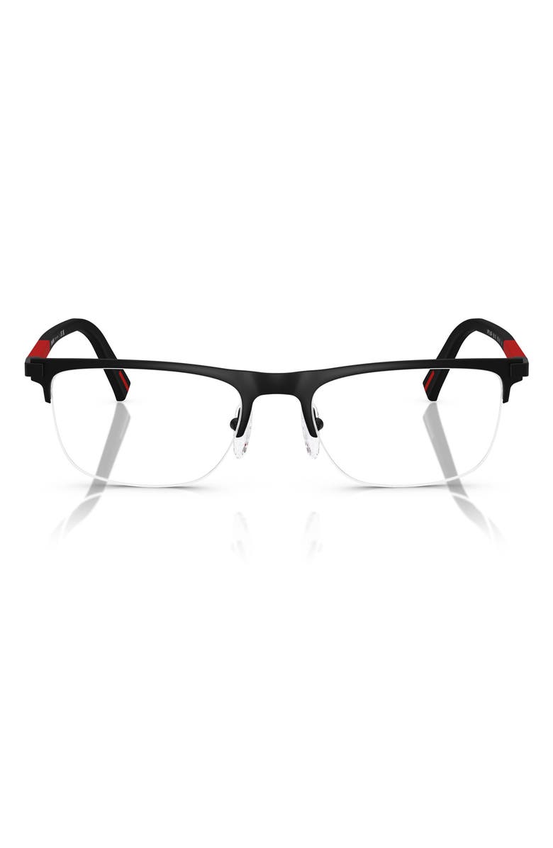 Prada Linea Rossa 53mm Semi Rimless Pillow Optical Glasses, Main, color,