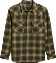 Pendleton Wyatt Plaid Cotton Snap-Up Shirt