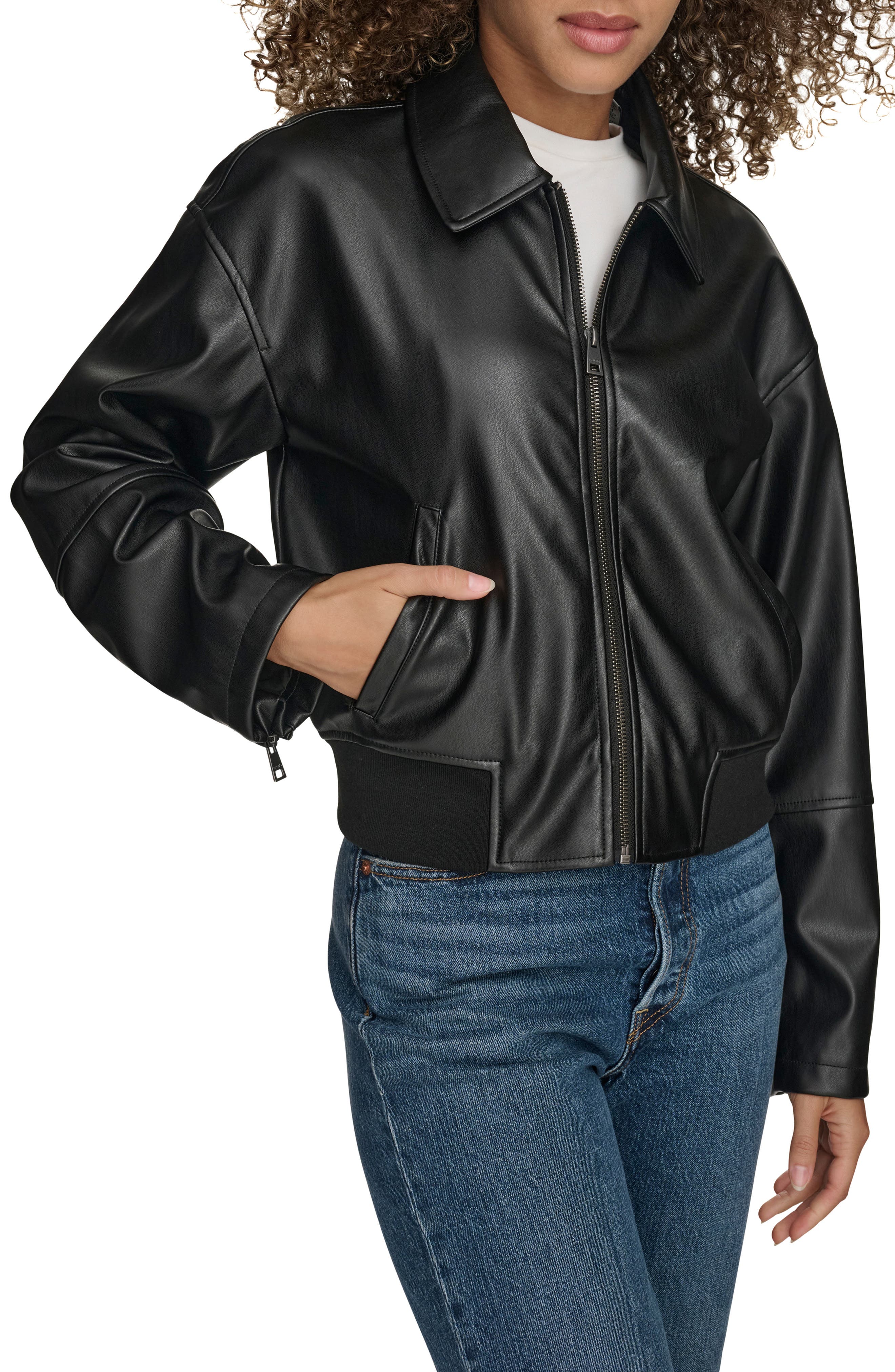 Faux Leather Bomber Jacket (Women) | Nordstrom