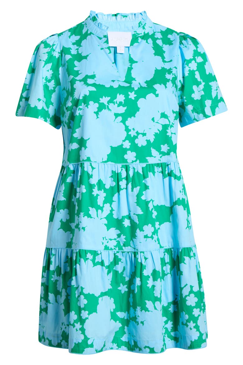 Candace Floral Tiered Cotton Dress, Alternate, color, BLUE-KELLY