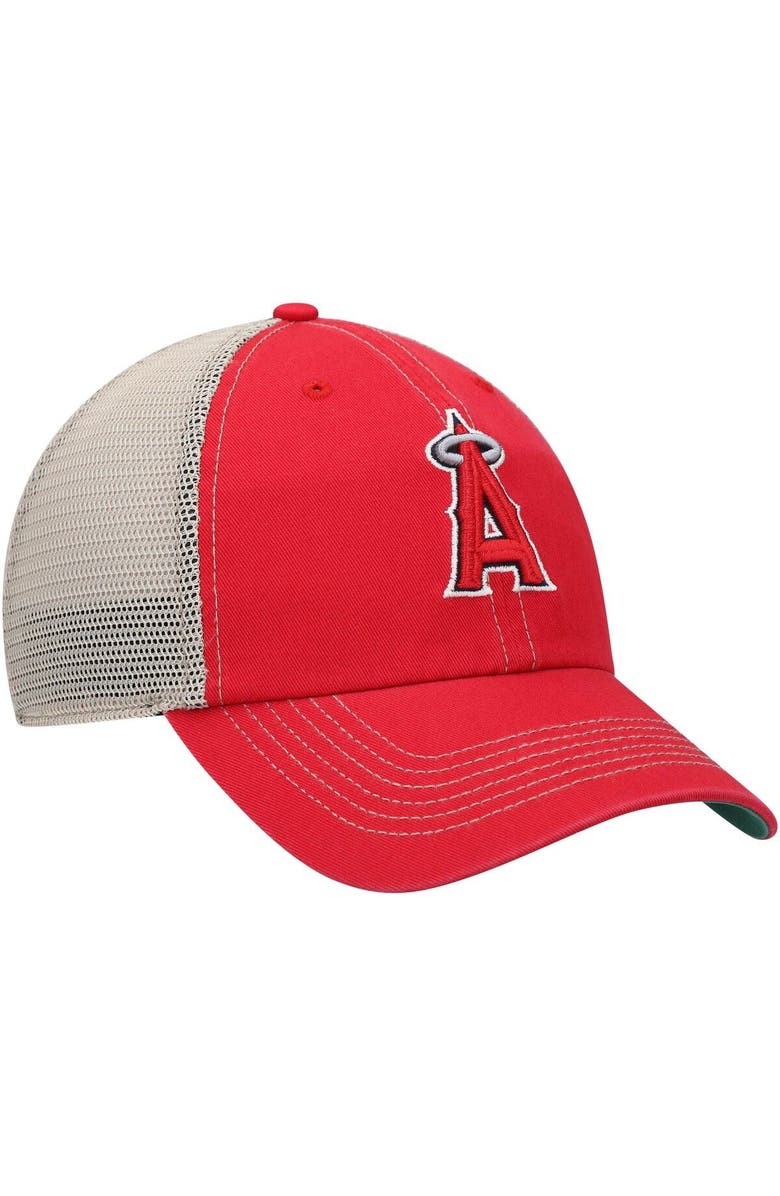 '47 Men's '47 Red Los Angeles Angels Trawler Clean Up Trucker Snapback Hat, Alternate, color, Red