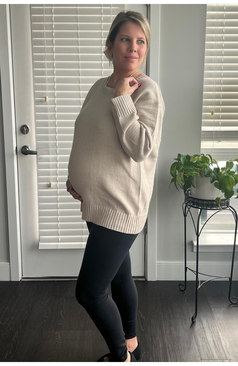 PinkBlush Soft Knit Basic Sweater, Alternate, color, Beige