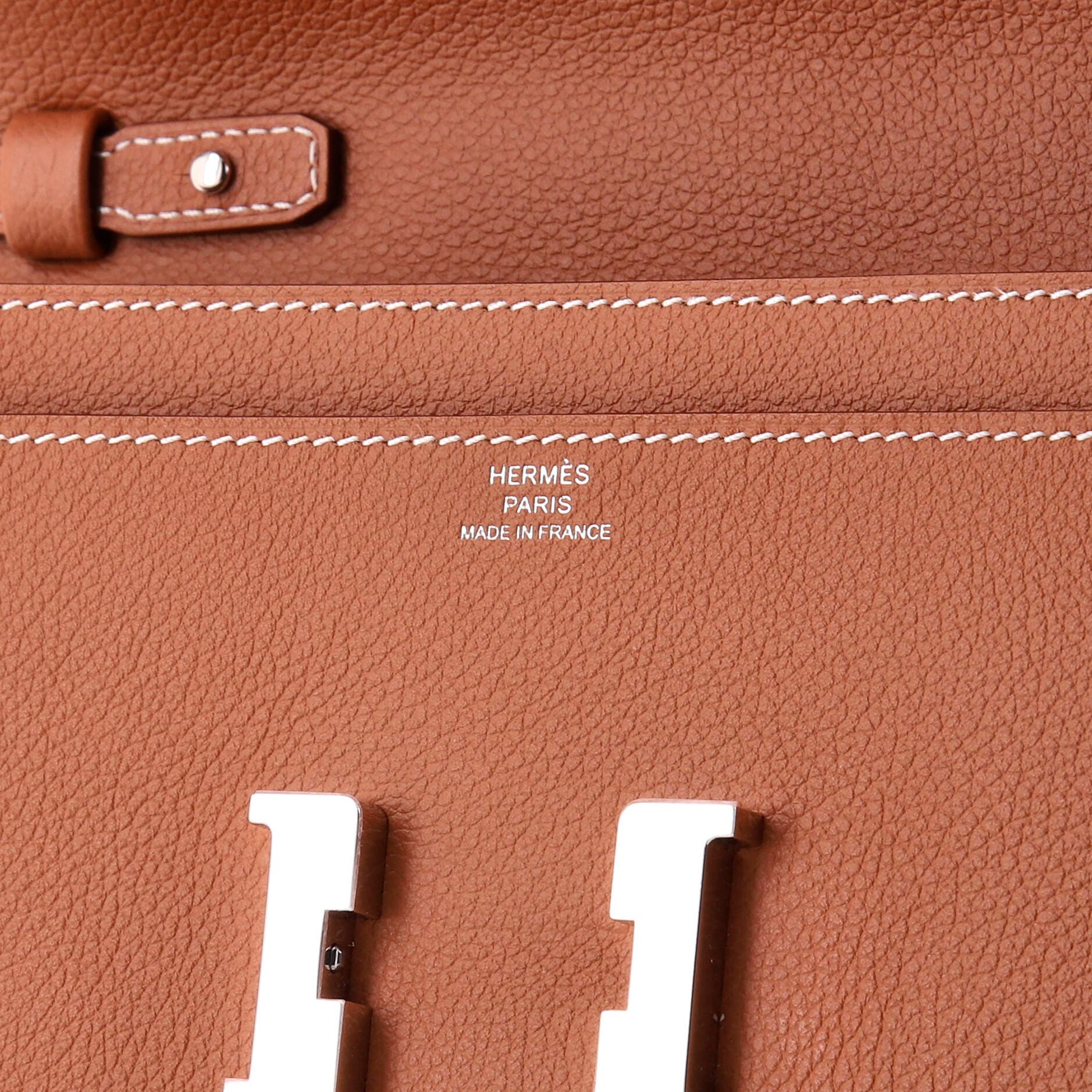 Pre-Owned Hermes Constance To Go Wallet Evercolor, Alternate, color, Gold